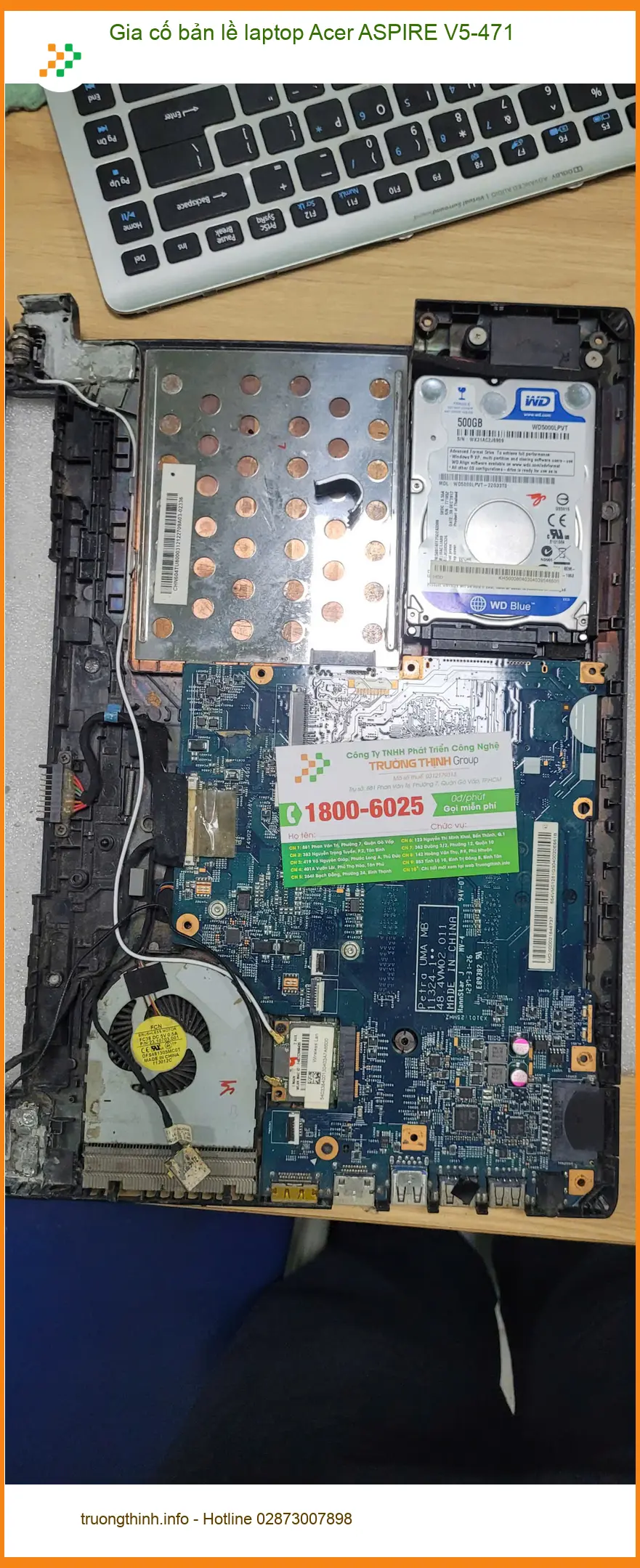Anh Đạt sinh viên cần gia cố bản lề laptop Acer ASPIRE V5-471 Quận Bình Tân lấy ngay ảnh thực tế 1