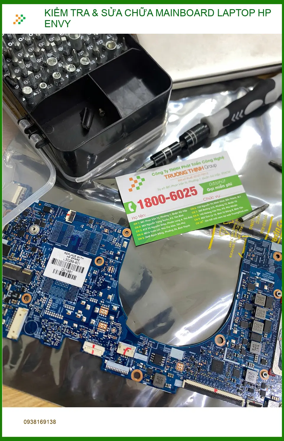 Anh Khôi kiến trúc sư gặp lỗi mainboard laptop HP Envy Quận 12 - Sửa uy tín