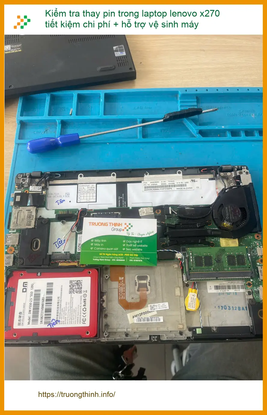Bạn Dũng lo laptop pin yếu - Trung tâm Thay pin, vệ sinh Lenovo X270 Phú Nhuận