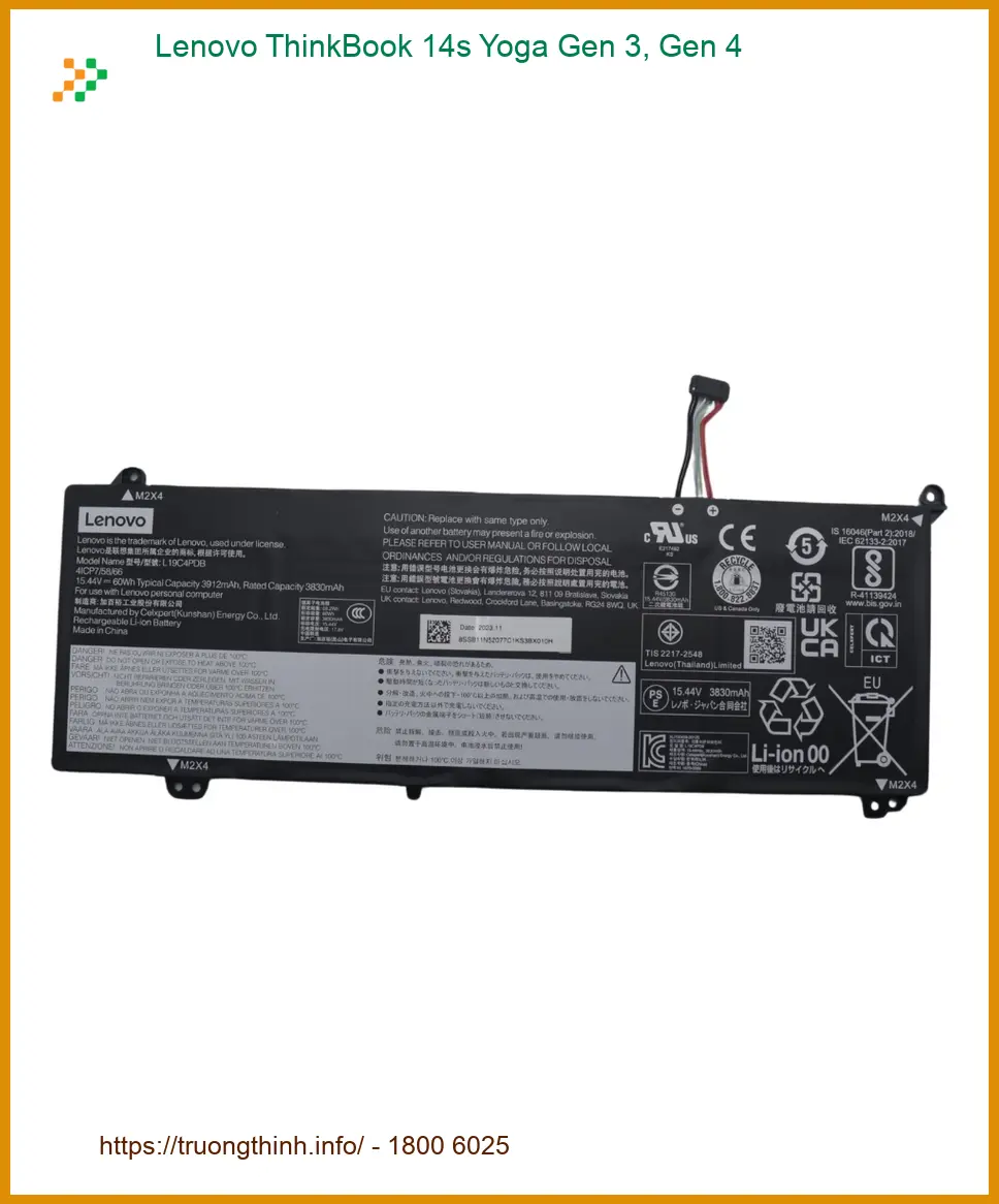 Pin Laptop ThinkBook 14s Yoga Gen 3, 4 - Thay Pin Nhanh TPHCM | Giá Rẻ Lấy Liền