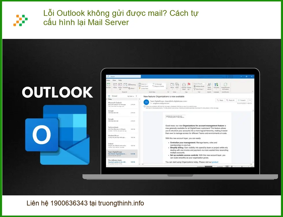 Lỗi Outlook không gửi mail? Cách cấu hình lại Mail Server - Trung tâm hỗ trợ