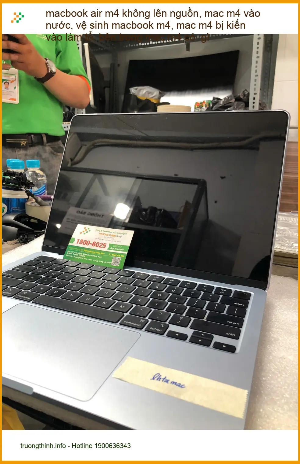 Dịch vụ sửa macbook air m4 vào nước lấy ngay - Chị Thanh designer ở Quận Bình Thạnh ảnh thực tế 1