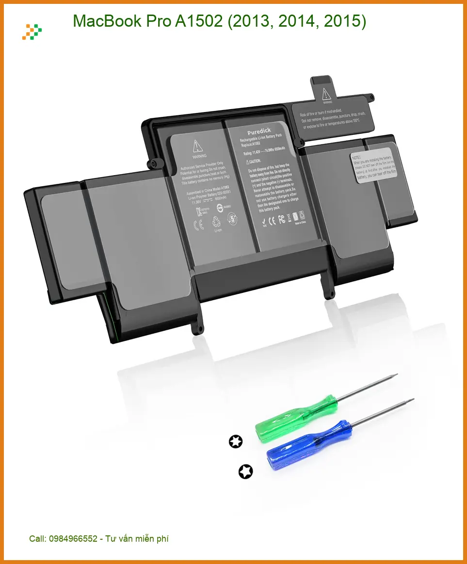Pin Laptop APPLE MacBook Pro A1502 - Thay Nhanh - Giá Rẻ - Lấy Liền Tại TPHCM