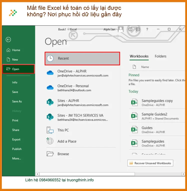 Khôi Phục Dữ Liệu Mất file Excel kế toán - Trung tâm cứu dữ liệu TPHCM