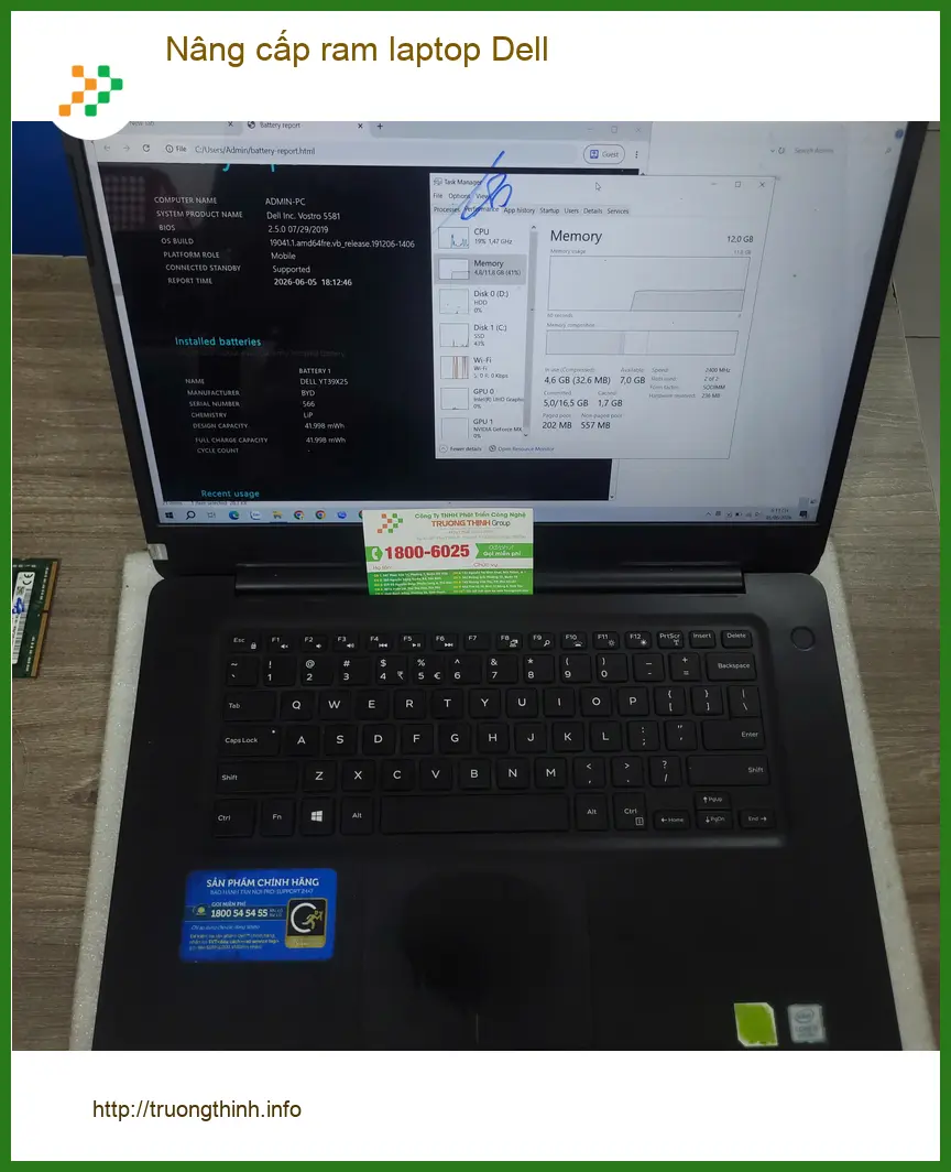 Chú Phát tìm chỗ nâng cấp ram laptop Dell Quận Tân Bình cho máy bị giật lag ảnh thực tế 1
