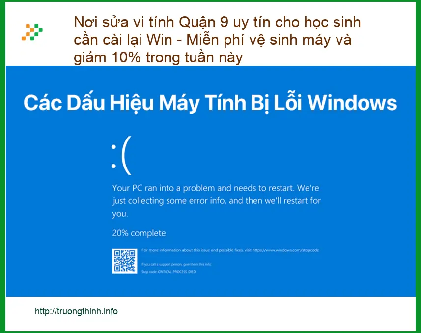 Sửa máy tính Quận 9 cài Win cho học sinh - Giảm 10% tại trung tâm