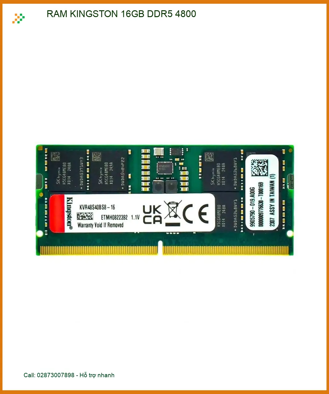 RAM KINGSTON 16GB DDR5 4800 | Nâng Cấp Laptop Lấy Liền Tại TPHCM