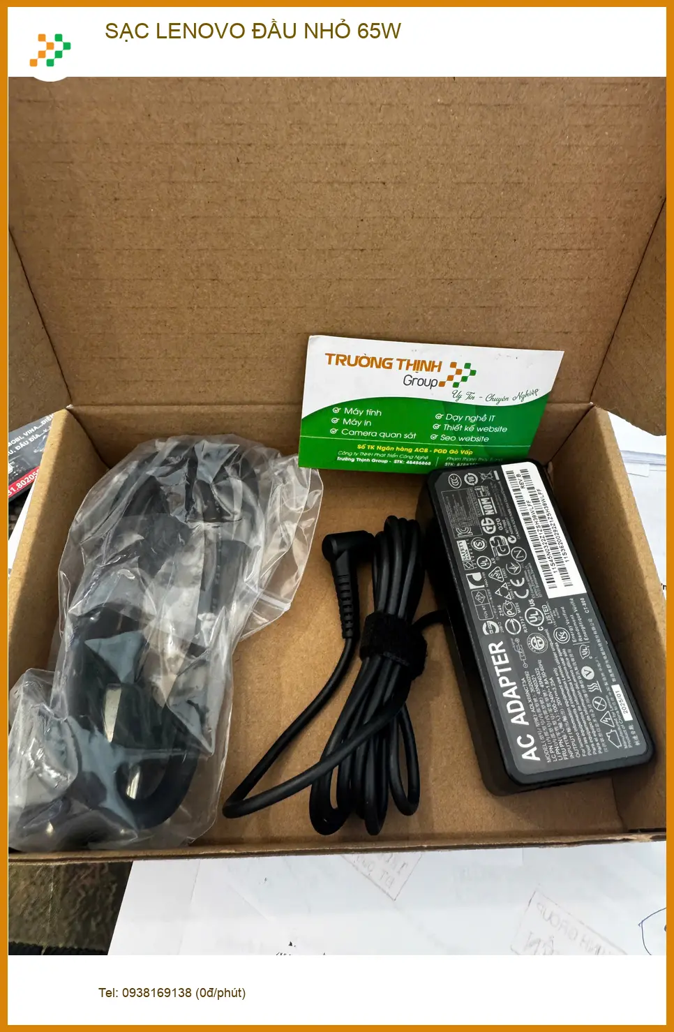 Anh Phúc tìm trung tâm Sạc Lenovo đầu nhỏ 65W Quận 10 uy tín ảnh thực tế 1