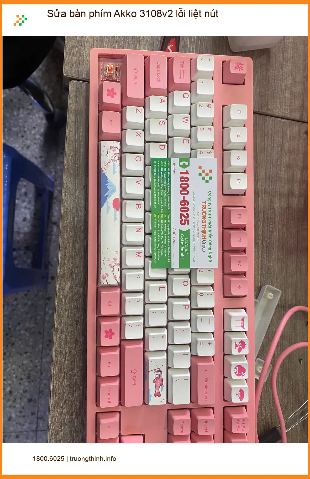 Anh Vinh streamer review địa điểm sửa bàn phím Akko 3108v2 lỗi liệt nút Quận 7