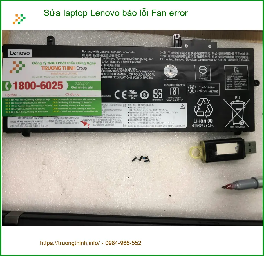 Anh Quân lo lắng tìm chỗ sửa laptop Lenovo lỗi Fan error Quận Bình Tân ảnh thực tế 1