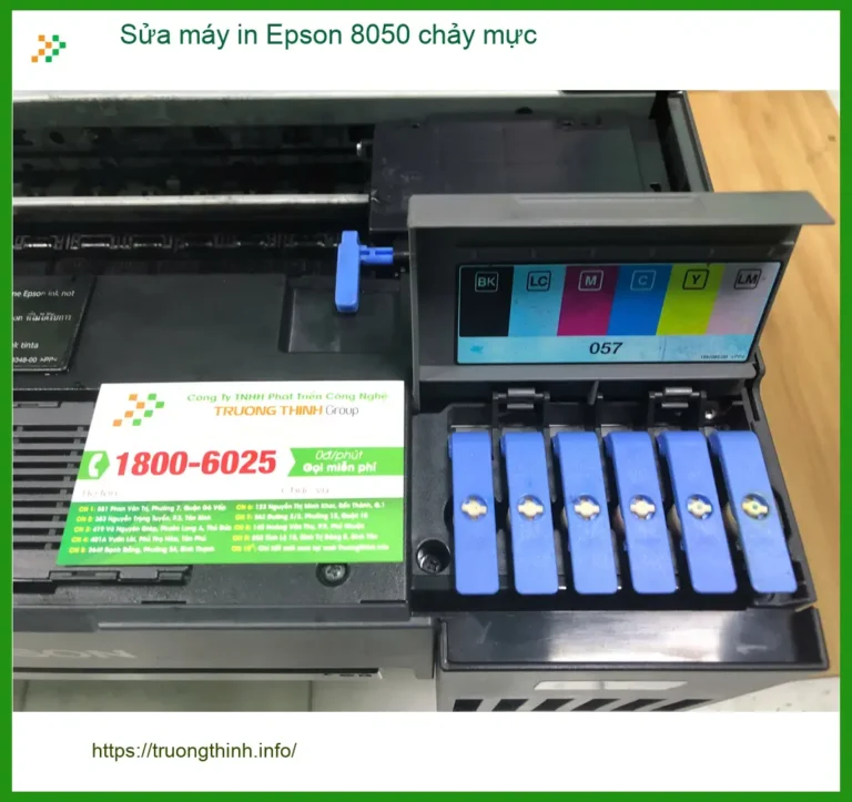 Cô Mai kinh doanh online lo lắng về dịch vụ sửa máy in Epson 8050 chảy mực Quận Bình Tân