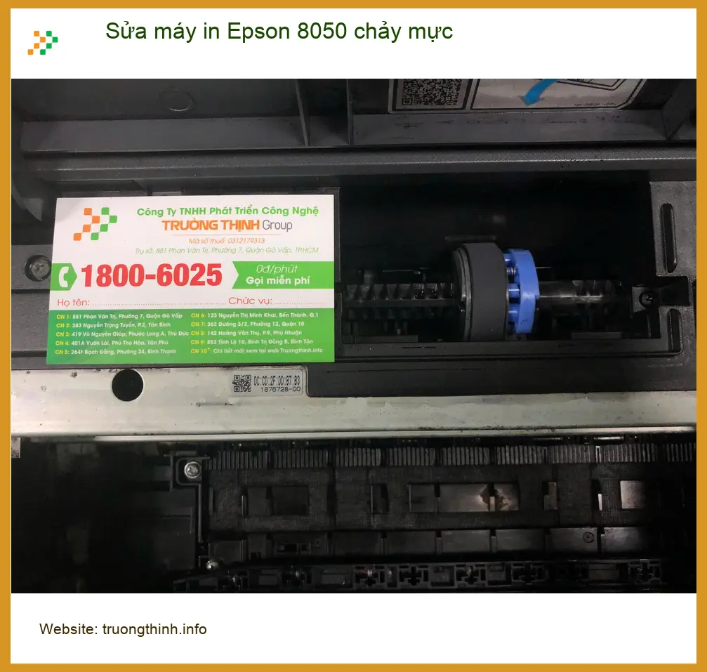 Cô Mai kinh doanh online lo lắng về dịch vụ sửa máy in Epson 8050 chảy mực Quận Bình Tân ảnh thực tế 1