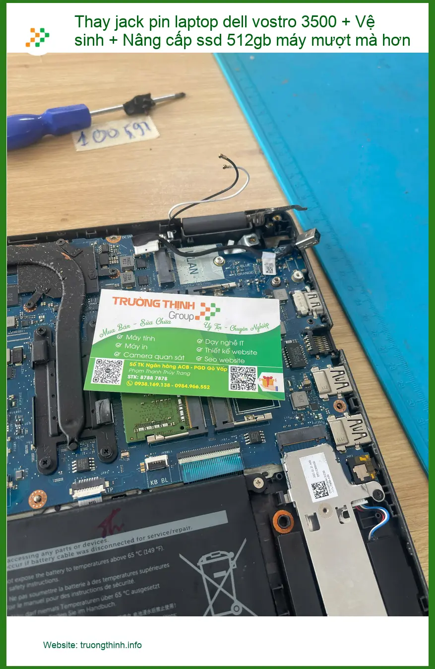 Chị Mai tìm tiệm thay jack pin laptop Dell Vostro 3500 ở Quận Phú Nhuận ảnh thực tế 1