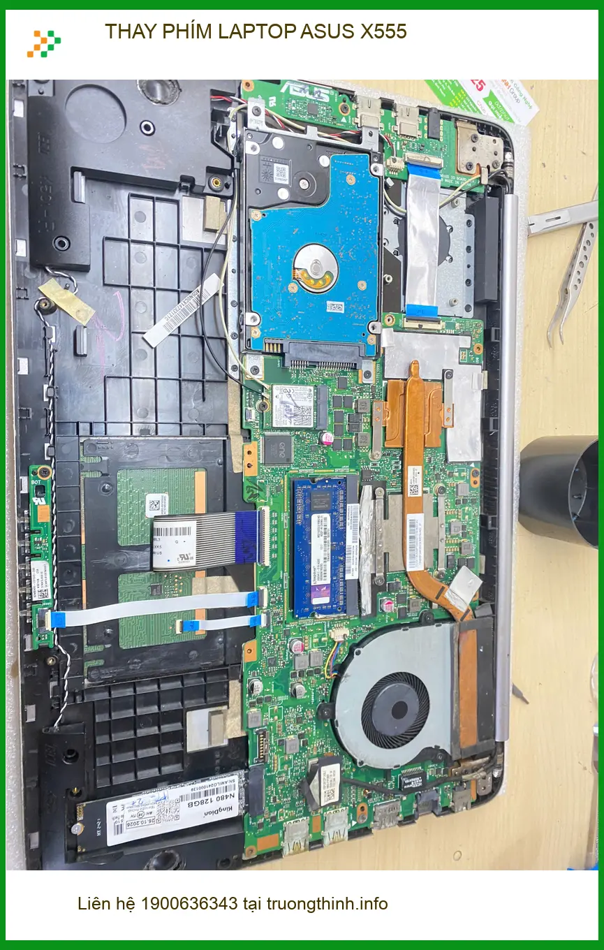 Dịch vụ thay phím laptop ASUS X555 Quận Gò Vấp cho anh Quân IT ảnh thực tế 2