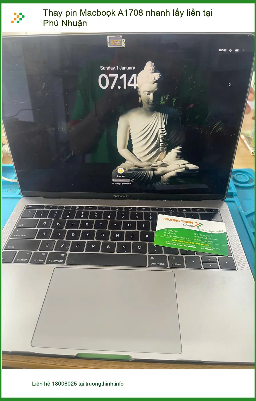 Địa điểm Thay pin Macboọk A1708 nhanh lấy liền tại Phú Nhuận - Anh Phi ảnh thực tế 2