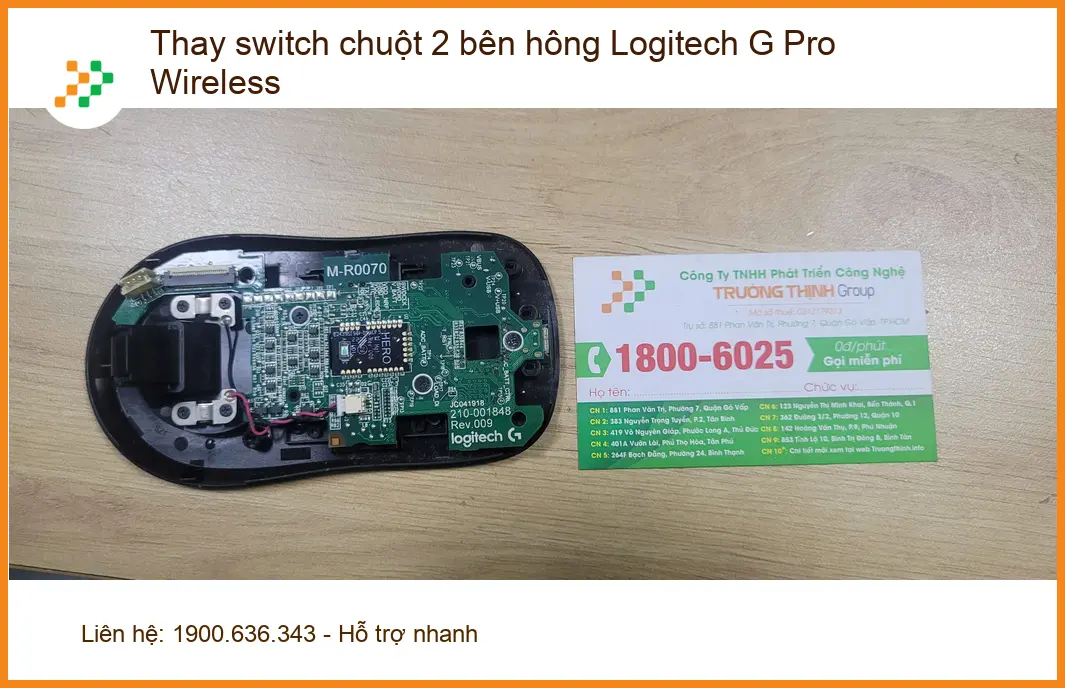 Anh Sơn tìm thay switch chuột 2 bên hông Logitech G Pro Wireless Quận Bình Tân
