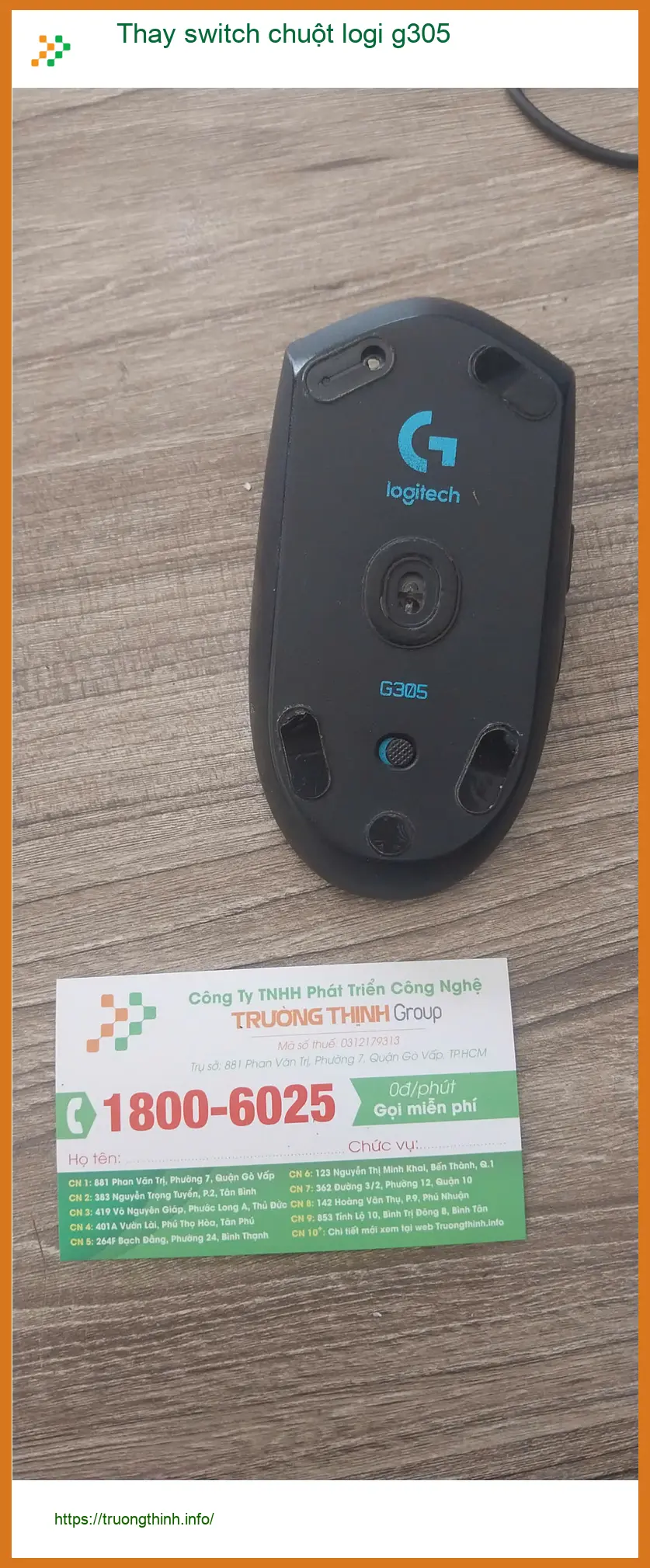 Anh Khánh game thủ tìm địa điểm thay switch chuột logi g305 Quận Tân Phú lấy liền