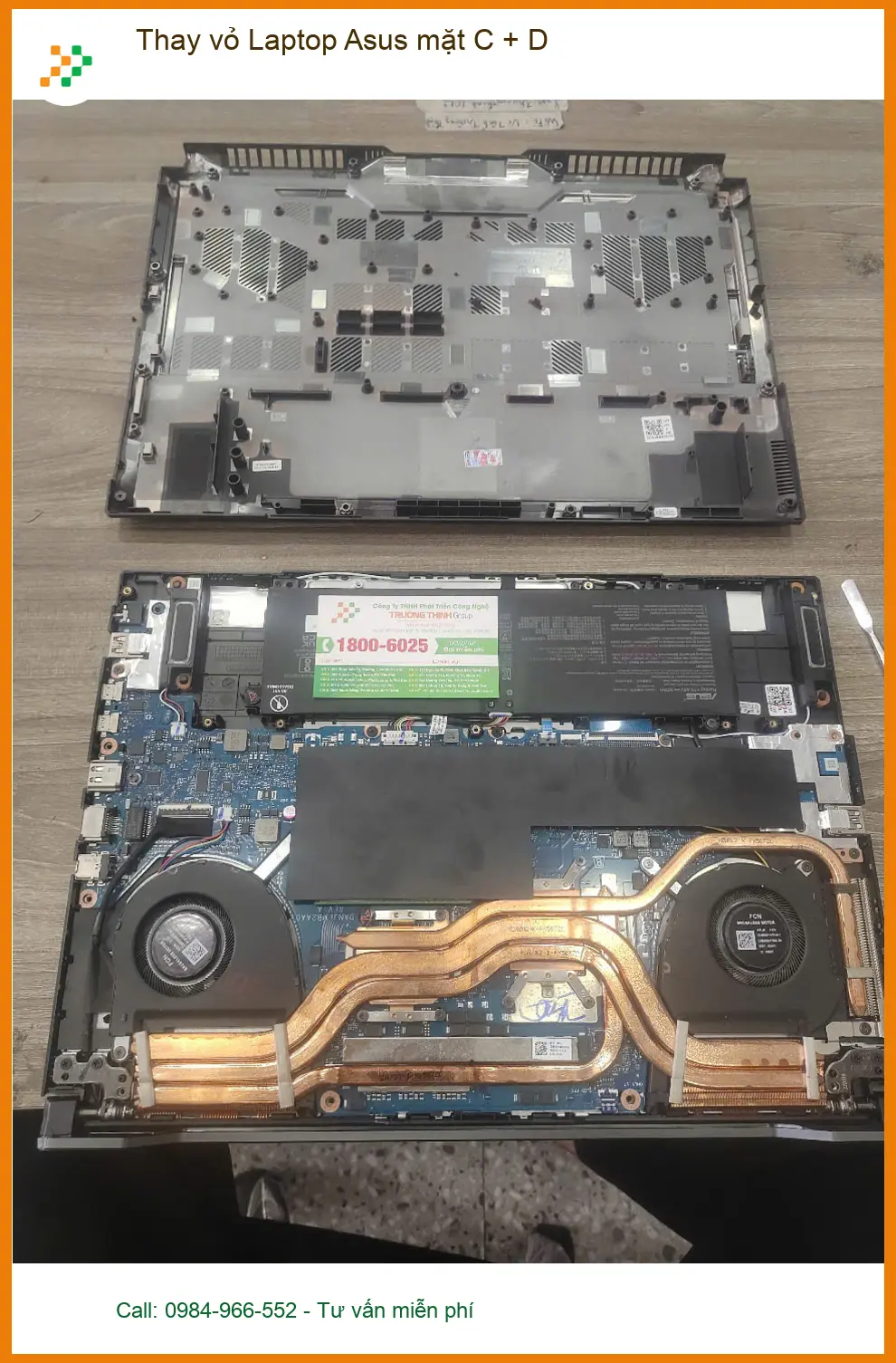Anh Đạt quản lý dự án cần thay vỏ laptop Asus mặt C + D - Trung tâm Quận 7 lấy liền