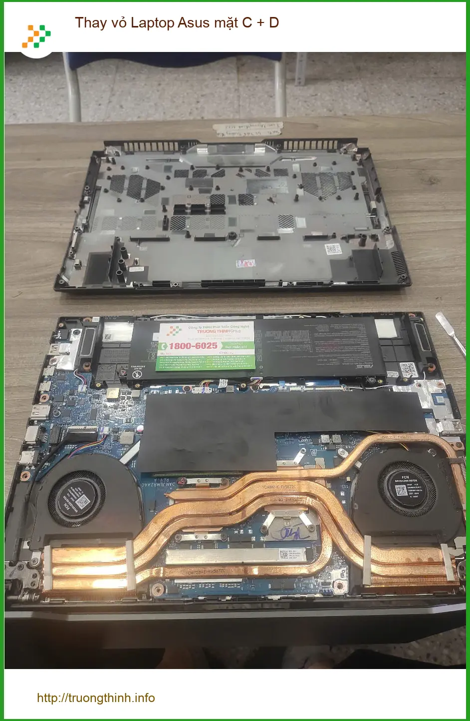 Anh Đạt quản lý dự án cần thay vỏ laptop Asus mặt C + D - Trung tâm Quận 7 lấy liền ảnh thực tế 1