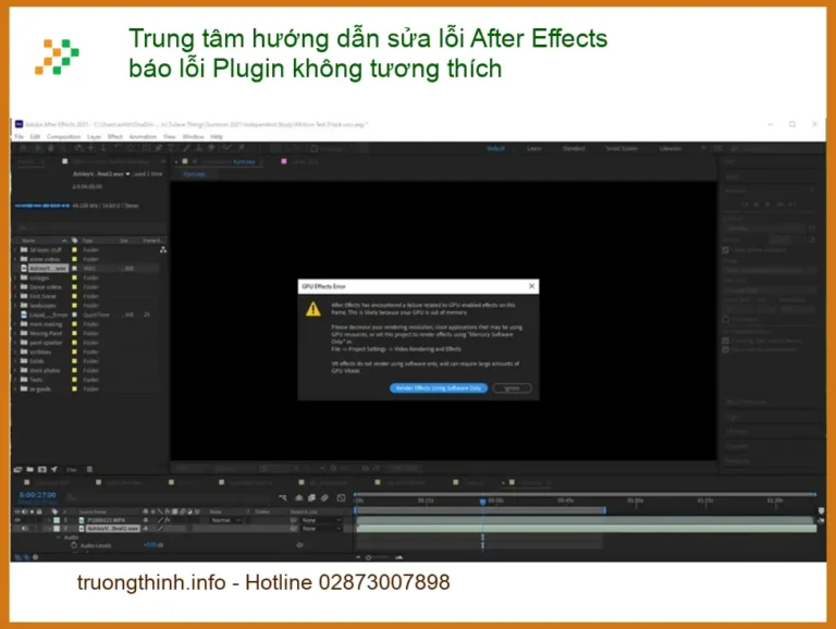 Sửa lỗi After Effects báo Plugin không tương thích - Trung tâm hỗ trợ TPHCM