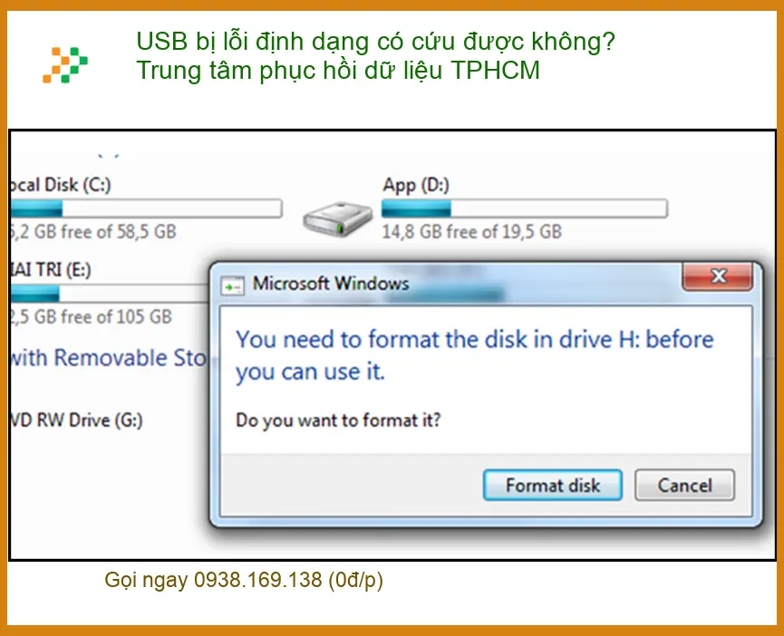Khôi phục dữ liệu USB lỗi định dạng có cứu được không? - Trung tâm uy tín TPHCM