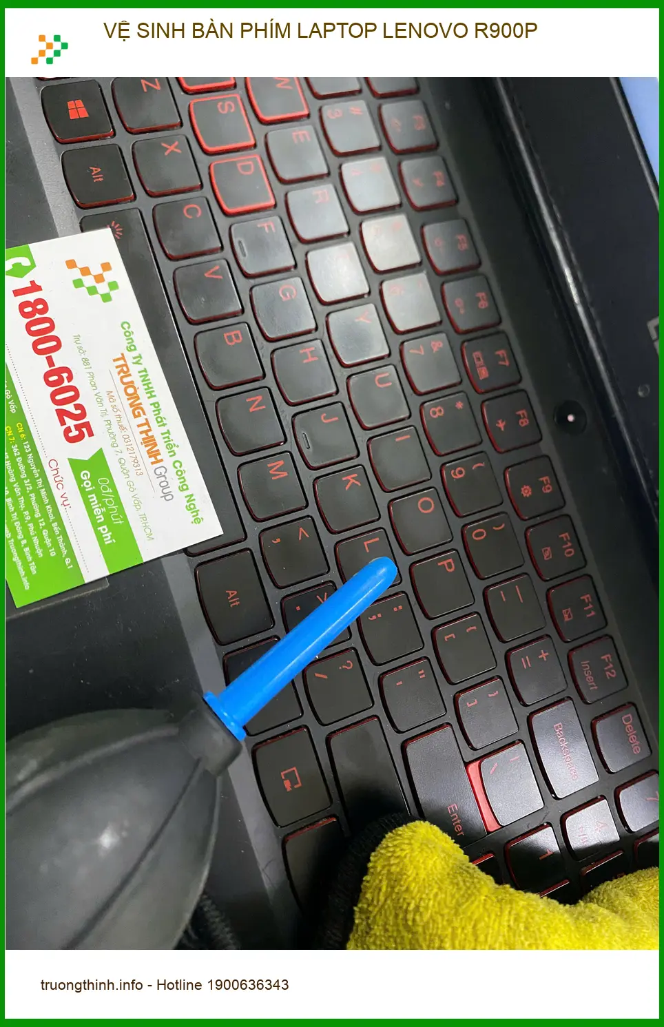 Chị Hằng thư ký tìm chỗ vệ sinh bàn phím Laptop Lenovo R900P Quận 12