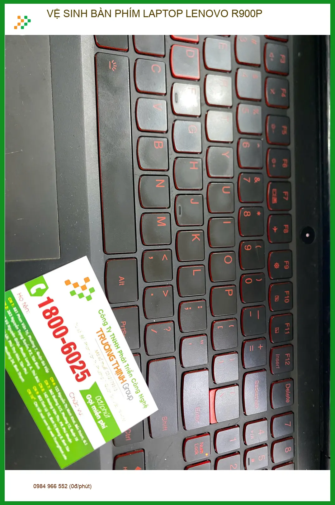 Chị Hằng thư ký tìm chỗ vệ sinh bàn phím Laptop Lenovo R900P Quận 12 ảnh thực tế 2