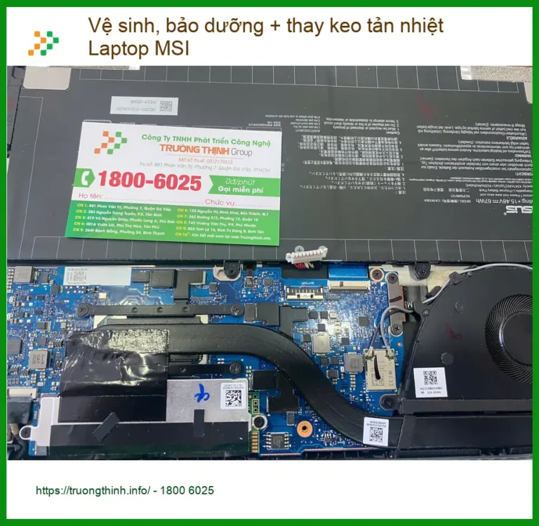 Địa điểm vệ sinh, thay keo tản nhiệt Laptop MSI Quận 7 uy tín - Anh Khoa