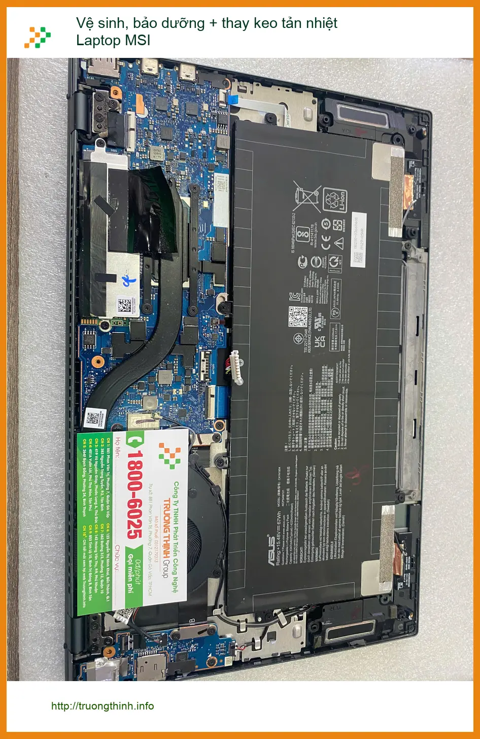 Địa điểm vệ sinh, thay keo tản nhiệt Laptop MSI Quận 7 uy tín - Anh Khoa ảnh thực tế 1