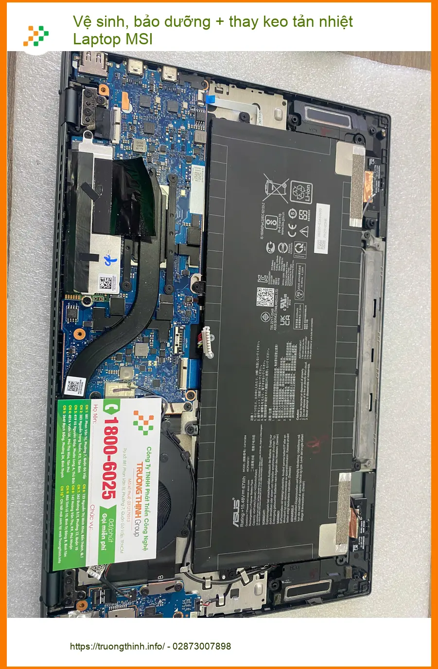 Địa điểm vệ sinh, thay keo tản nhiệt Laptop MSI Quận 7 uy tín - Anh Khoa ảnh thực tế 2