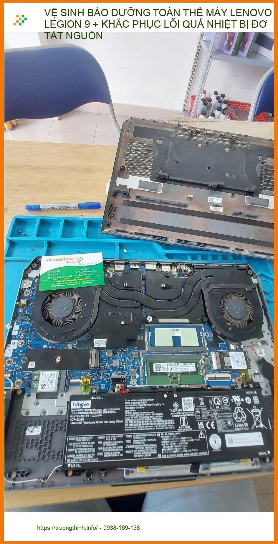 Chú Vĩnh Thái khắc phục quá nhiệt máy Lenovo Legion 9 Quận Phú Nhuận ảnh thực tế 1