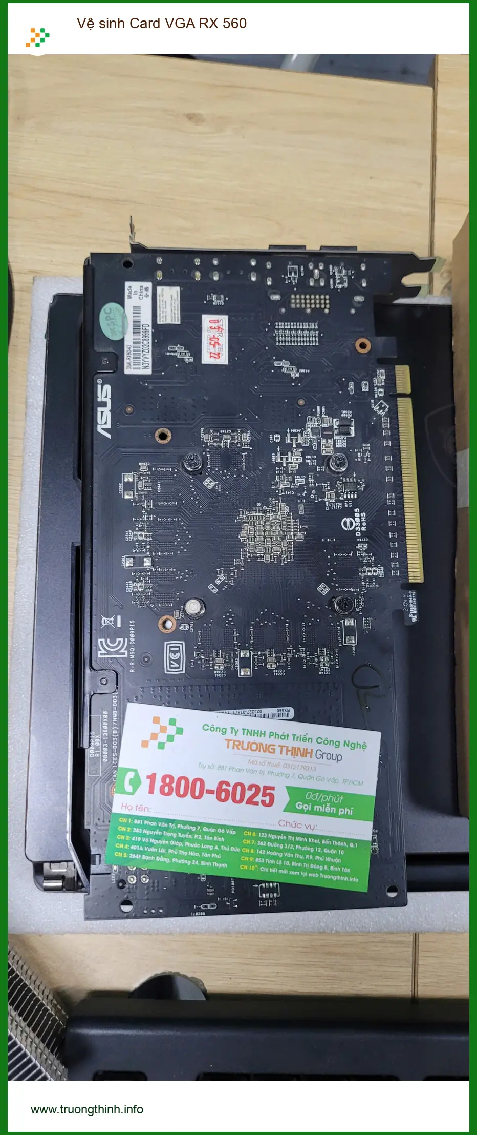 Chị Thảo nhân viên IT review trung tâm vệ sinh Card VGA RX 560 Quận Bình Tân lấy liền