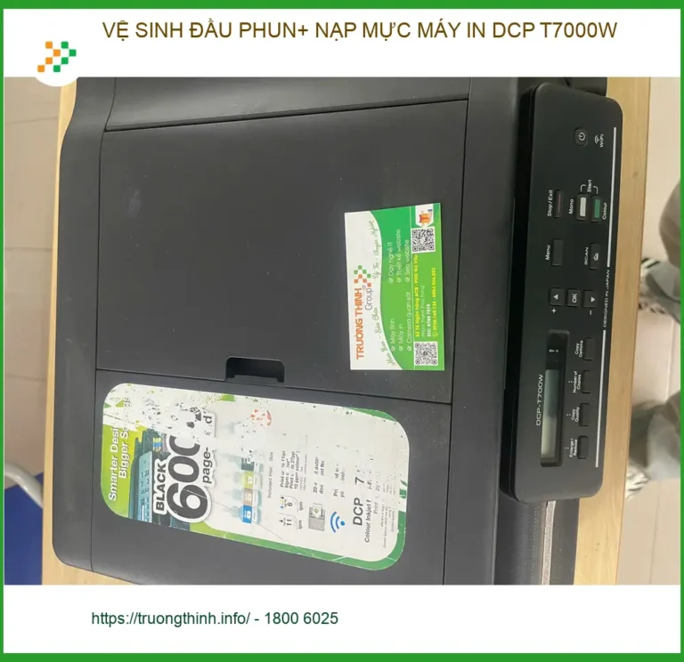 Anh Cường lo lắng máy in phun bị nghẹt - Dịch vụ vệ sinh đầu phun+ nạp mực DCP T7000W Quận Phú Nhuận