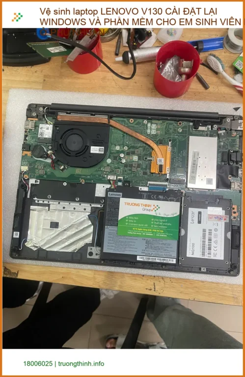 Thợ vệ sinh laptop Lenovo V130 cài Win cho Em Thảo sinh viên ở Phú Nhuận