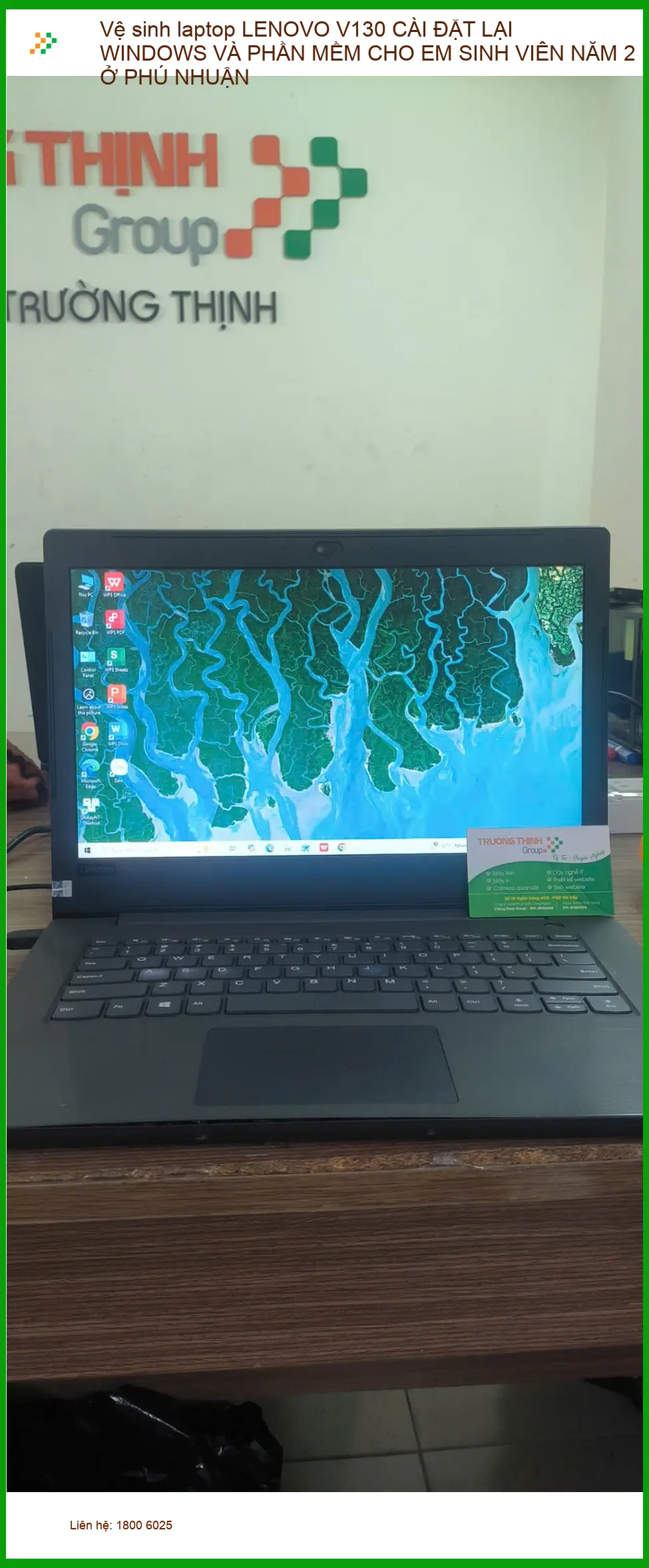 Thợ vệ sinh laptop Lenovo V130 cài Win cho Em Thảo sinh viên ở Phú Nhuận ảnh thực tế 2