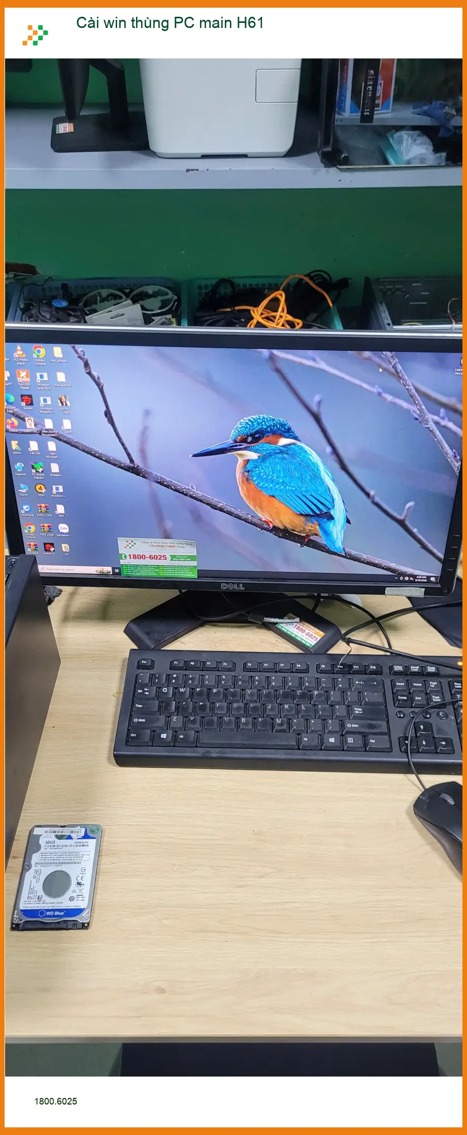 Chị Thủy ở quận Bình Tân cần cài win gấp cho thùng PC main H61 ảnh thực tế 1