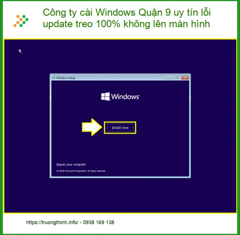 Windows Công ty cài Quận 9 lỗi update treo 100% - Trung tâm hỗ trợ gần đây