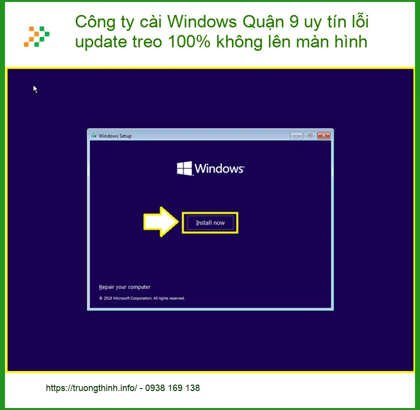 Windows Công ty cài Quận 9 lỗi update treo 100% - Trung tâm hỗ trợ gần đây