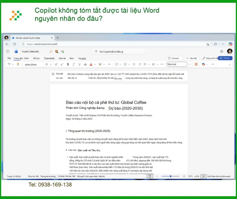 Văn phòng Copilot không tóm tắt được Word lỗi gì? - Cách tự xử lý tại nhà