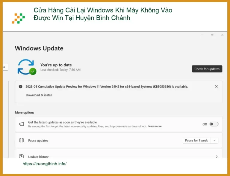 Cài Lại Windows Máy Không Vào Win Bình Chánh - Trung tâm hỗ trợ
