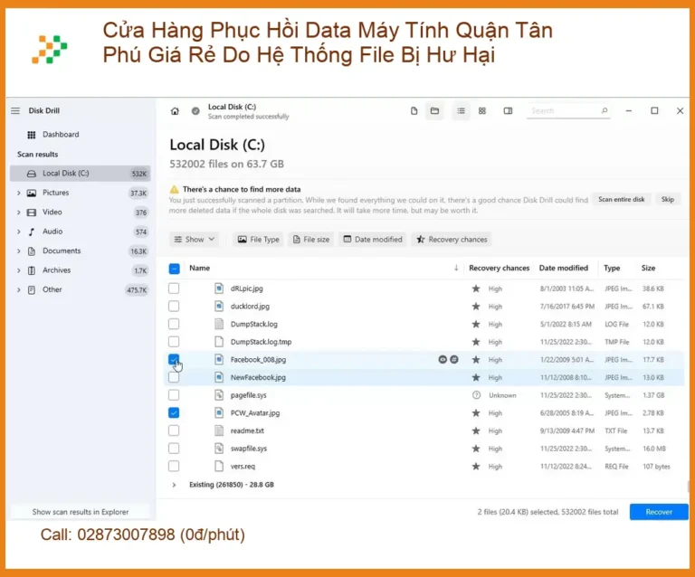 Khôi Phục Dữ Liệu Máy Tính Quận Tân Phú - Gọi Thợ Cứu Data Khẩn Cấp