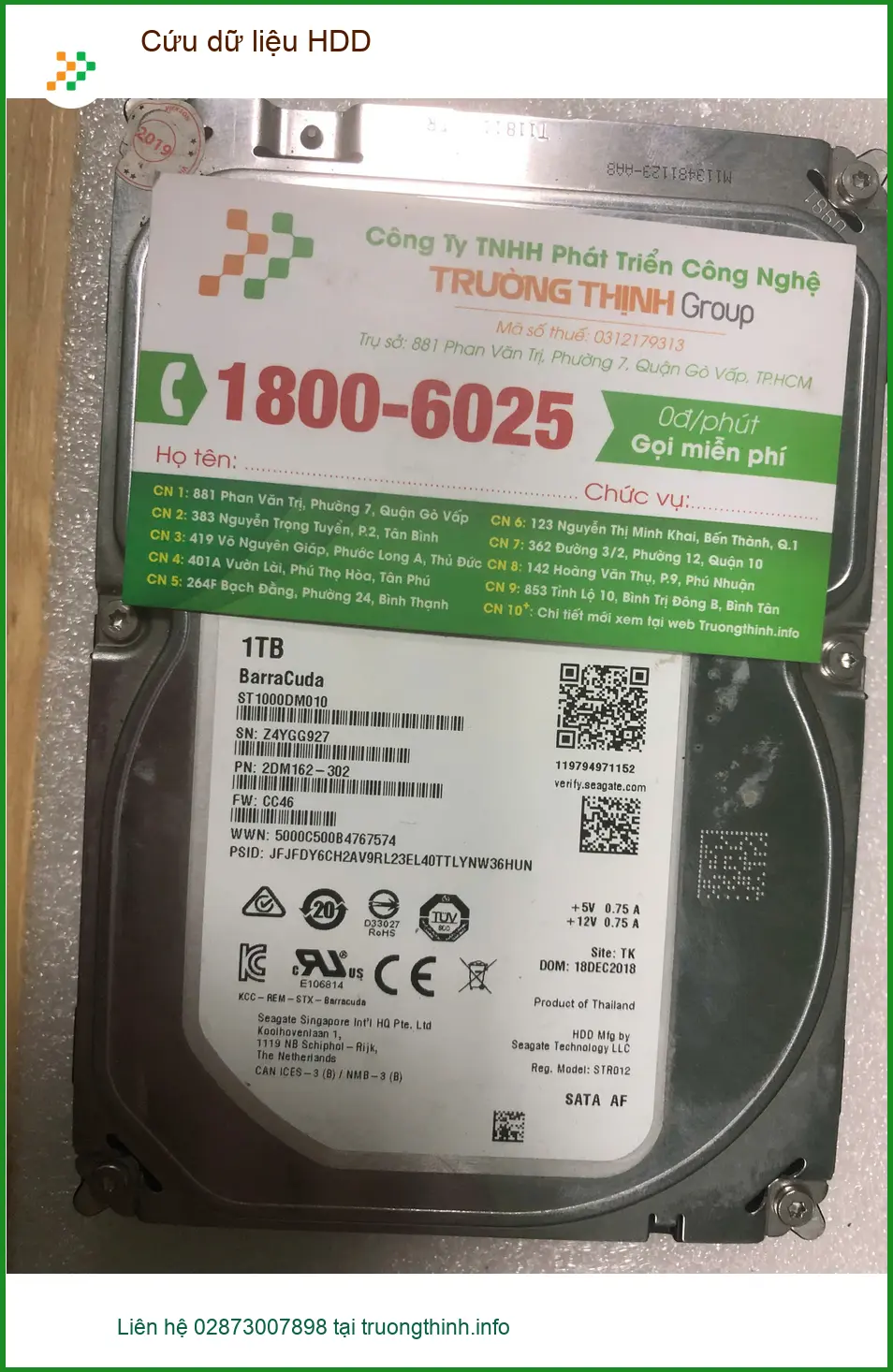 Chú Long kể chuyện - Dịch vụ cứu dữ liệu HDD Quận Bình Tân nhanh chóng ảnh thực tế 1