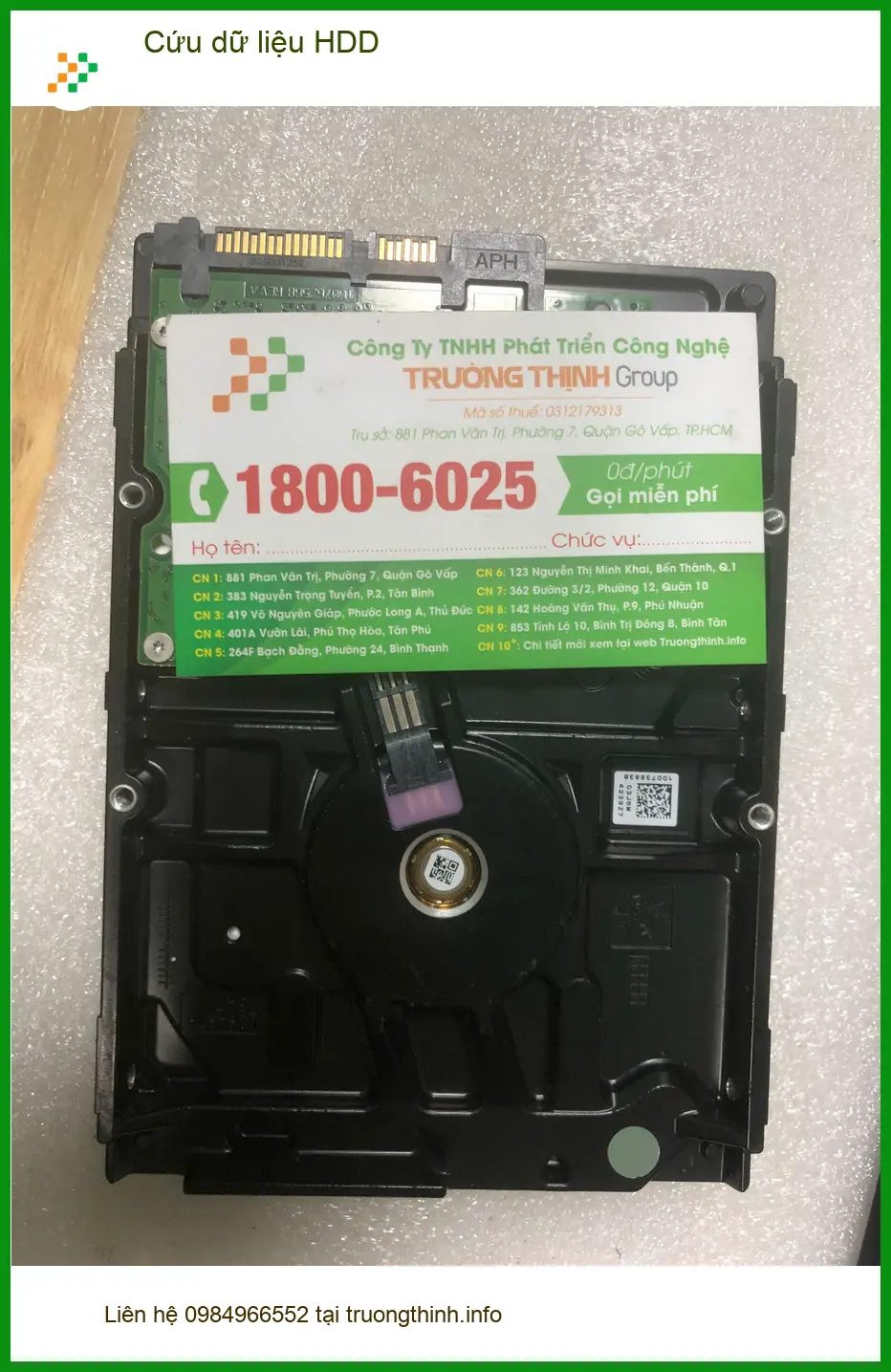 Chú Long kể chuyện - Dịch vụ cứu dữ liệu HDD Quận Bình Tân nhanh chóng ảnh thực tế 2