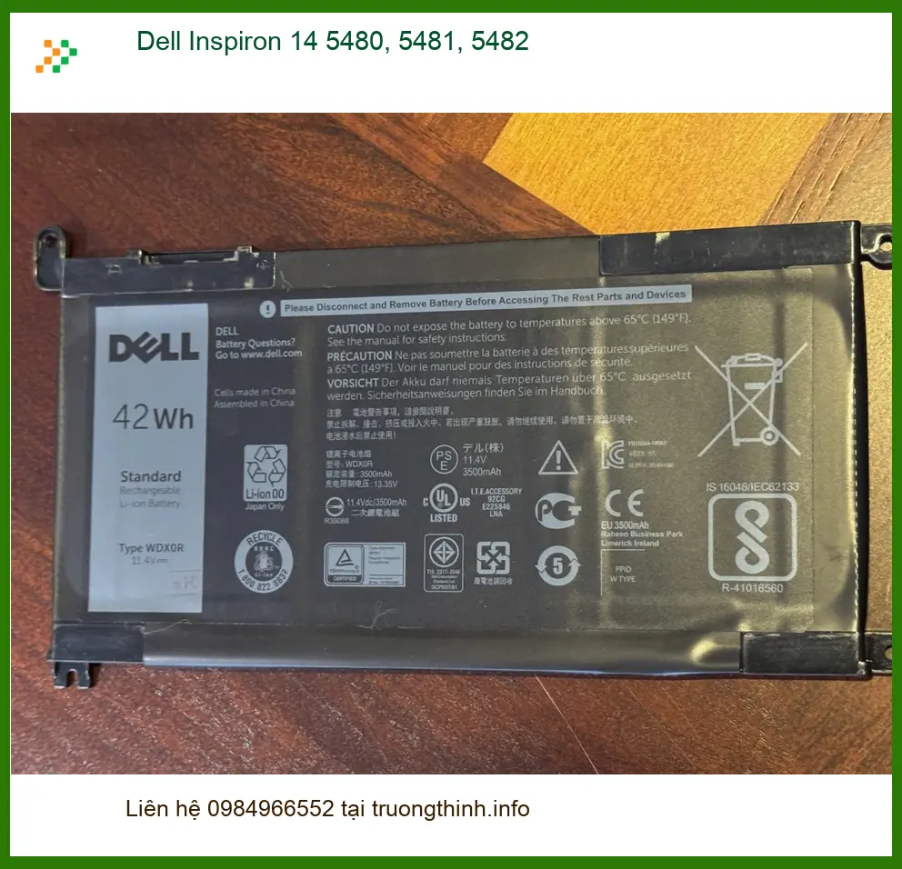 Pin Laptop Dell Inspiron 14 5480 5481 5482 - Thay Nhanh Lấy Liền TPHCM