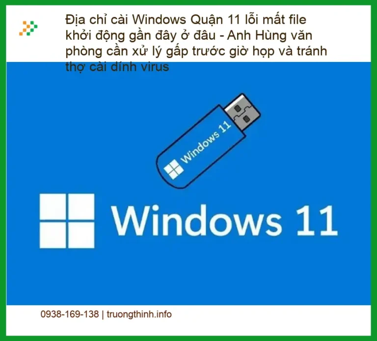 Windows lỗi mất file khởi động Quận 11 - Trung tâm cài đặt uy tín