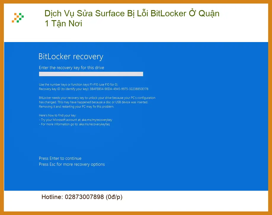 Sửa Surface lỗi BitLocker Quận 1 tận nơi - Trung tâm hỗ trợ nhanh