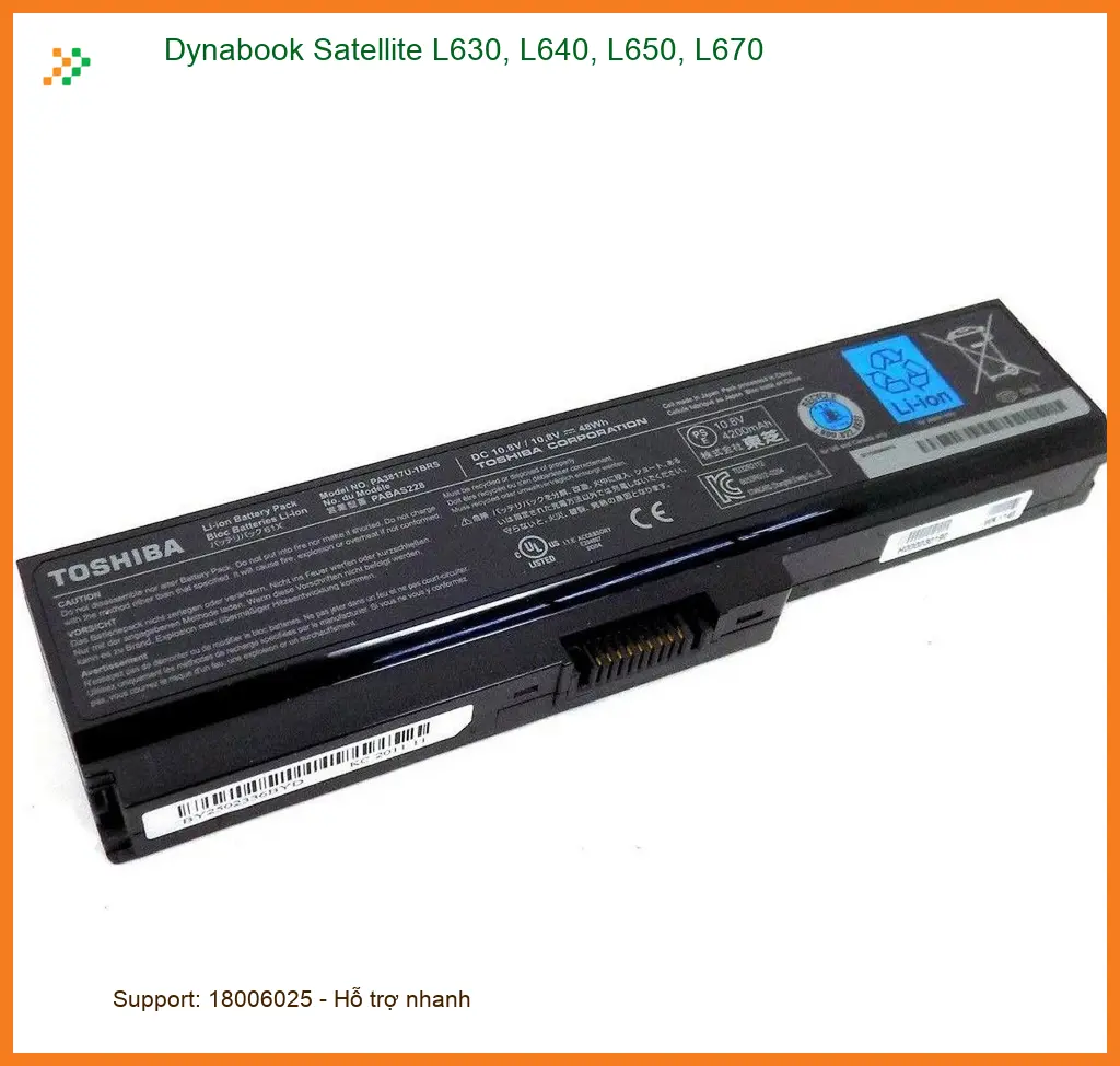 Pin Laptop Dynabook L630 L640 L650 L670 - Thay Pin Nhanh Tận Nơi Giá Rẻ TPHCM