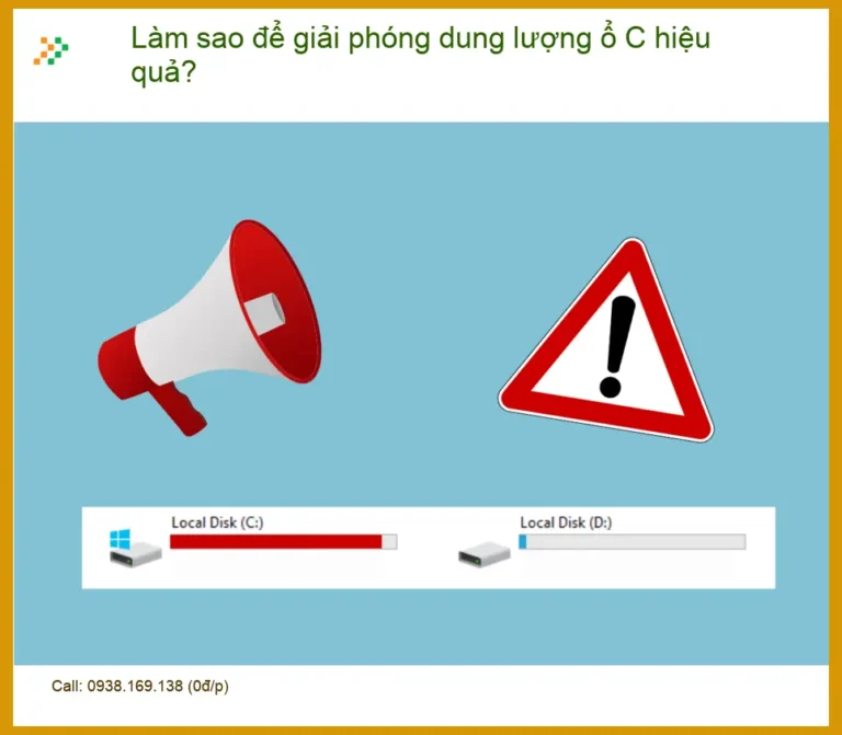 PC Làm sao để giải phóng dung lượng ổ C đầy - Cách tự xử lý tại nhà