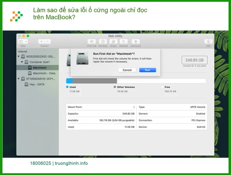 Macbook Sửa lỗi ổ cứng ngoài chỉ đọc - Trung tâm hỗ trợ uy tín TPHCM