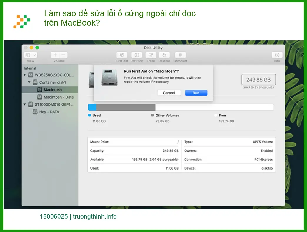 Macbook Sửa lỗi ổ cứng ngoài chỉ đọc - Trung tâm hỗ trợ uy tín TPHCM